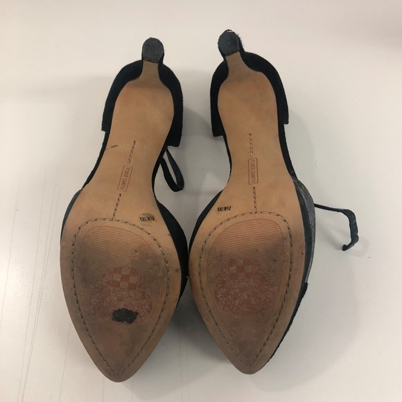 Vince Camuto suede black silver heels Size 8.5 - Picture 4 of 4